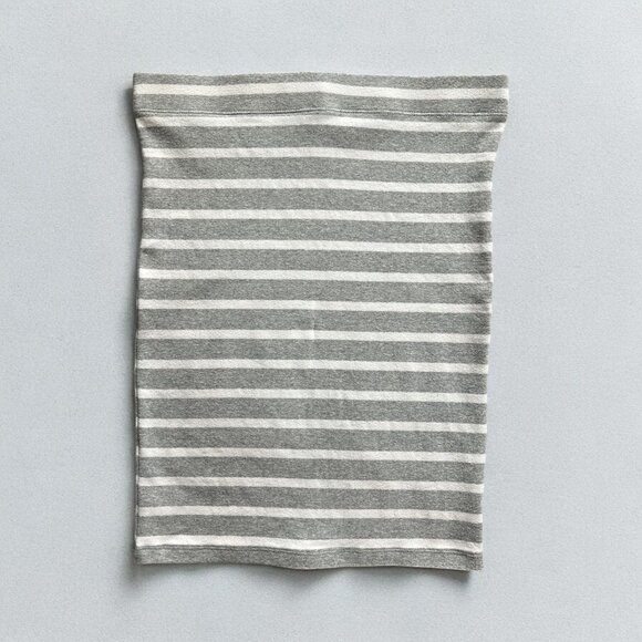 Gap Womens Mini Skirt M Gray White Striped Tube Stretchy Knit Casual Versatile - Picture 1 of 5